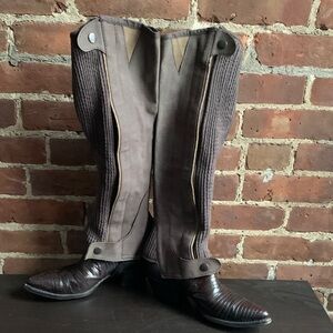 Women’s Leather Half Chaps Size Large Equine Cowboy Riding